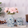 高品质新中式青花瓷花瓶干花花瓶花艺插花客厅装饰摆件手绘陶瓷花