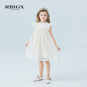 rbigx瑞比克童装，2024夏季小飞袖公主，裙绣花小仙女蓬蓬连衣裙