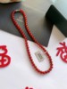 天然红玛瑙短款锁骨链颈细项链6水晶中国红时尚新年礼物百搭