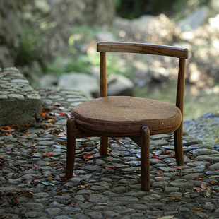 好货新中式胡桃木可折叠蒲团椅飘窗椅实木户外便携座椅茶椅小凳子