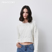 PRIMECORE｜P.C WARMTH 圆领羊毛混纺绞花毛衣SW6-SAP