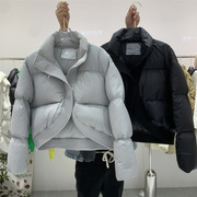 欧洲站鹅绒羽绒服女短款2022冬季欧货廓形设计感小众加厚外套