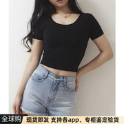 美国服饰apparel AA水洗做旧毛边复古高腰牛仔短裤热裤