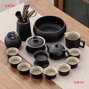 整套黑陶功夫紫砂茶具套装家用茶具组合套装茶盘储水干泡盘