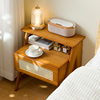 床头柜现代简约床尾收纳小型柜子，实木轻奢高级感储物柜卧室置物架