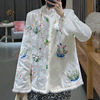 新中式国风刺绣棉衣棉服女装，冬天夹棉外套，宽松大码毛边复古袄子