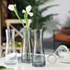 欧式简约创意透明玻璃花瓶居家水培植物鲜花百合花瓶客厅插花摆件