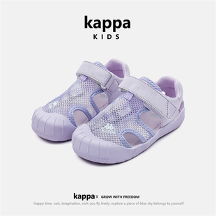 kappa女童凉鞋沙滩鞋2024夏季网鞋防滑儿童，凉鞋透气包头鞋子