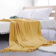 北欧纯色时尚休闲毯装饰沙发床尾巾盖毯民宿样板间酒店宾馆搭毯
