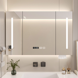 实木智能浴室镜柜挂墙式卫生间浴室镜洗手间镜子，置物架收纳储物柜
