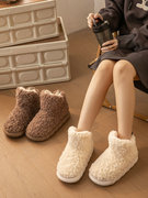 厚底棉拖鞋女包跟冬季室内居家保暖加绒月子鞋外穿高帮棉鞋办公室