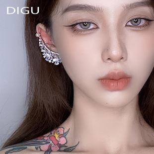 digu嘀咕家花朵锆石耳骨夹耳环一体式高级感轻奢，小众设计感耳饰女