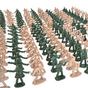 军事二战小兵人模型套装12款式士兵玩具，军人打仗迷你2.8厘米1英寸