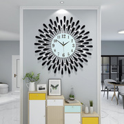 铁艺创意钟表挂钟客厅装饰时钟电子石英石产品壁钟