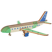 C919客机 地摊3D木制立体拼图 儿童DIY手工玩具 飞机积木模型