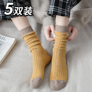 袜子女中筒袜堆堆袜，四季薄款长筒高腰ins潮纯棉夏季长袜高筒长款