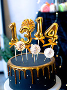 情人节表白蛋糕装饰插件大数字，520插签儿童周岁生日蜡烛0-9插牌