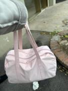 轻巧大容量小众马卡龙粉色单肩包韩系短途旅行包简约时尚手提包