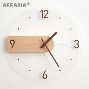 北欧极简挂钟客厅装饰创意透明时钟简约现代时尚网红家用静音钟表