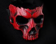 海外red◇手作复古哥特红色骷髅，手绘万圣节装扮cosplay面具