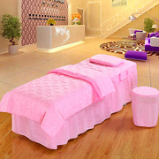 美容美体床罩四件套欧式简约纯色 美容院专用按摩床推拿床罩