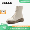 百丽气质弹力靴女靴2023冬季靴子粗跟增高舒适短靴B1571DD3