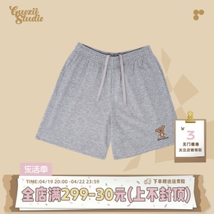 Guozii花灰色美式夏天运动短裤女五分裤2024设计感小众休闲裤