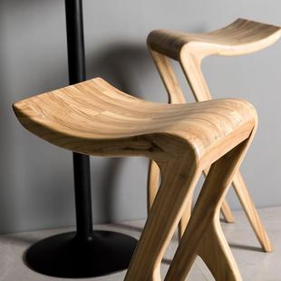 北欧全实木吧台椅家用岛台吧椅简约吧凳高脚凳椅子咖啡厅吧台凳子