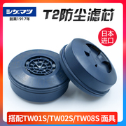 进口日本重松配件T2防尘滤芯可水洗滤盒GTW02S电焊打磨防粉尘面具