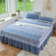 纯棉床罩夹棉单件床裙式加厚保护床套1.5米1.8m双人2.0全棉床单群