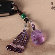 紫水晶貔貅葫芦汽车钥匙扣，挂件女高档创意，可爱韩国时尚简约饰品
