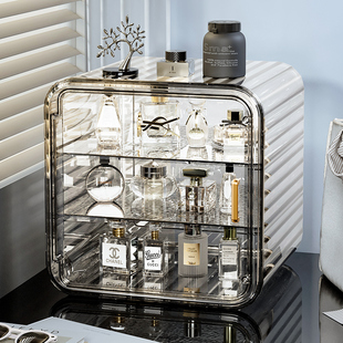 香水收纳展示柜透明亚克力，防尘置物架桌面梳妆台化妆品整理收纳盒