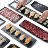 黑色密胺盘子商用长方形仿瓷火锅牛肉盘创意日式寿司盘餐厅配菜盘