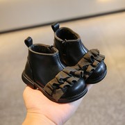 女宝宝鞋子秋0一1-3岁秋冬季婴儿软底学步鞋加绒棉鞋女童公主短靴
