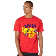 西班牙国家队球迷t恤欧洲杯赛短袖球衣，纯棉男女上衣
