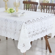 桌布蕾丝茶几长方形镂空绣花台布白色布艺正方棉麻外贸欧式电视柜