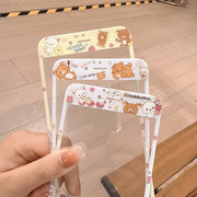 可爱轻松熊苹果4/5S手机膜适用iPhone6Plus防尘8卡通7高清透明SE2钢化玻璃防爆保护彩膜