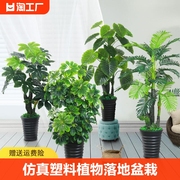 假花仿真发财树装饰植物室内假盆栽客厅花大型落地树绿植塑料盆景