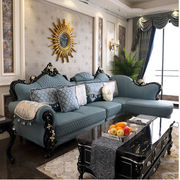 欧式转角沙发客厅奢，华大小户型贵妃整装简欧实木套装家具组合