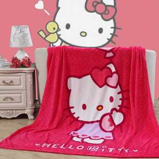 儿童卡通珊瑚绒毯子毛毯，被子可爱卡通hellokitty猫，空调毯法莱绒被