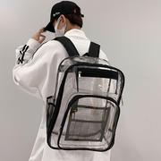 防水果冻包中学生男款初中女生大容量双肩背包塑料高中生透明书包