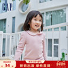 断码Gap女幼童秋季款洋气娃娃领罗纹针织T恤414350儿童装