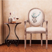 复古做旧扶手实木椅子，美式扶手椅子实木，现代简约餐椅梳妆台欧式