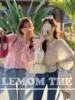 thelemon柠檬绿茶法式温，柔风甜美雪纺，衬衫女春季泡泡袖上衣