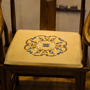 新中式古典实木家具茶桌椅棉麻刺绣红木沙发坐垫圈椅太师椅子定制