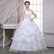 婚纱礼服新娘结婚时尚，抹胸蕾丝齐地简约韩版蓬蓬裙蛋糕裙