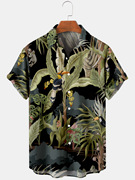 2021short-sleeved shirt3 palm leaf elements shirt men'sshirt