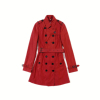 英国高奢女款红色，复古双排扣系带收腰防水风衣贸易公司样衣