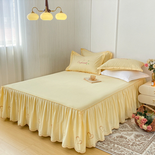 ins纯棉韩式公主风床裙，单件床罩1.8全棉，床单三件套可裸睡防滑床垫