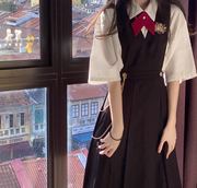 正版护奶裙日系JK制服套装裙子显瘦学院风甜美衬衣背带连衣裙夏季